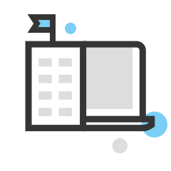 building with flag in the top icon
