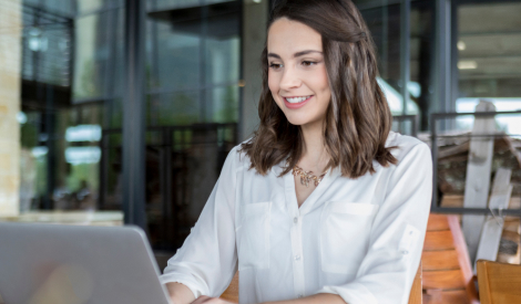 woman working at office